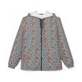 Blue Rust Floral Pattern Windbreaker jacket | All-Over Print