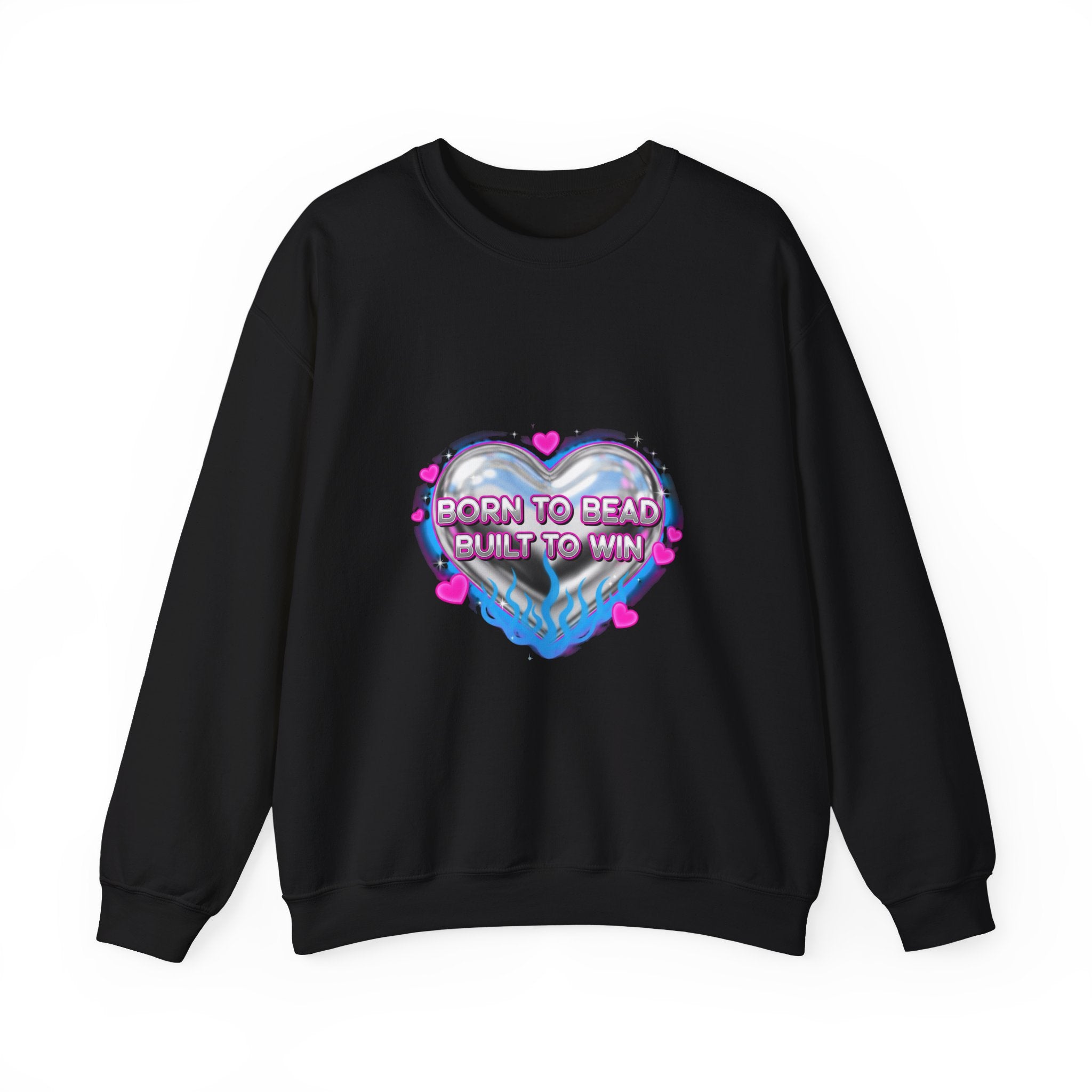 Born to Bead Heart Crewneck Sweatshirt | airbrush shirt, Y2K graffiti
