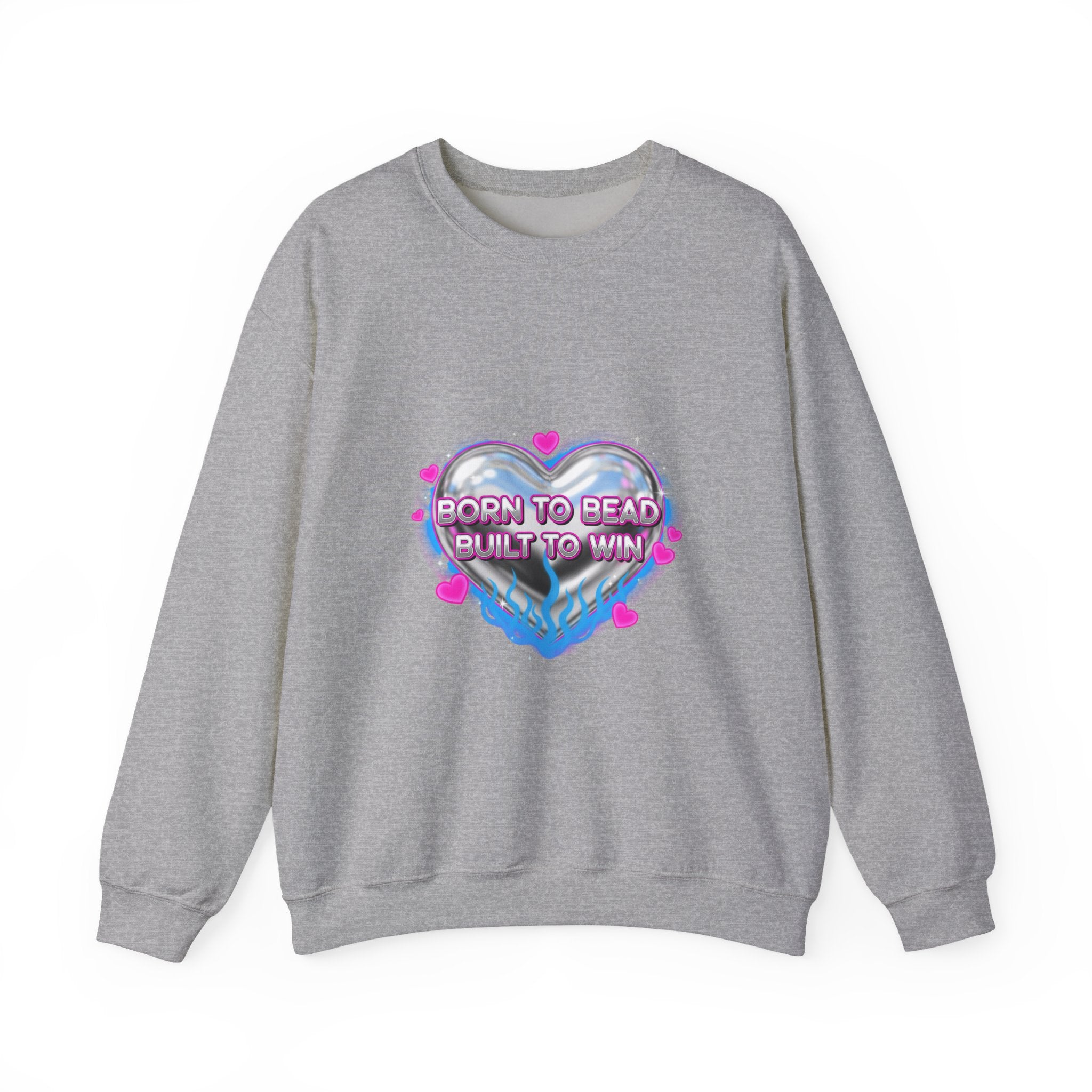 Born to Bead Heart Crewneck Sweatshirt | airbrush shirt, Y2K graffiti