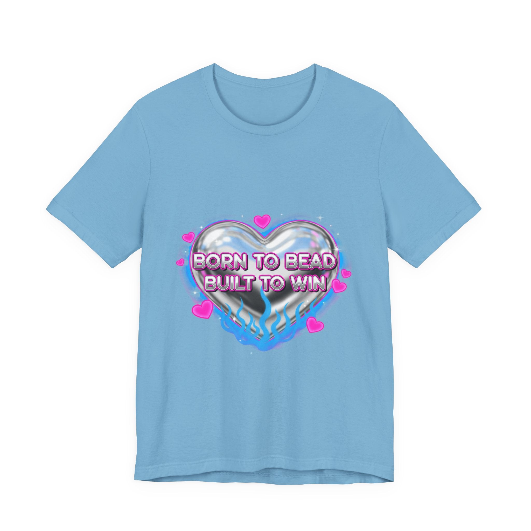 Born to Bead to Built to Win Tee | airbrush shirt, Y2K graffiti, neon cherub