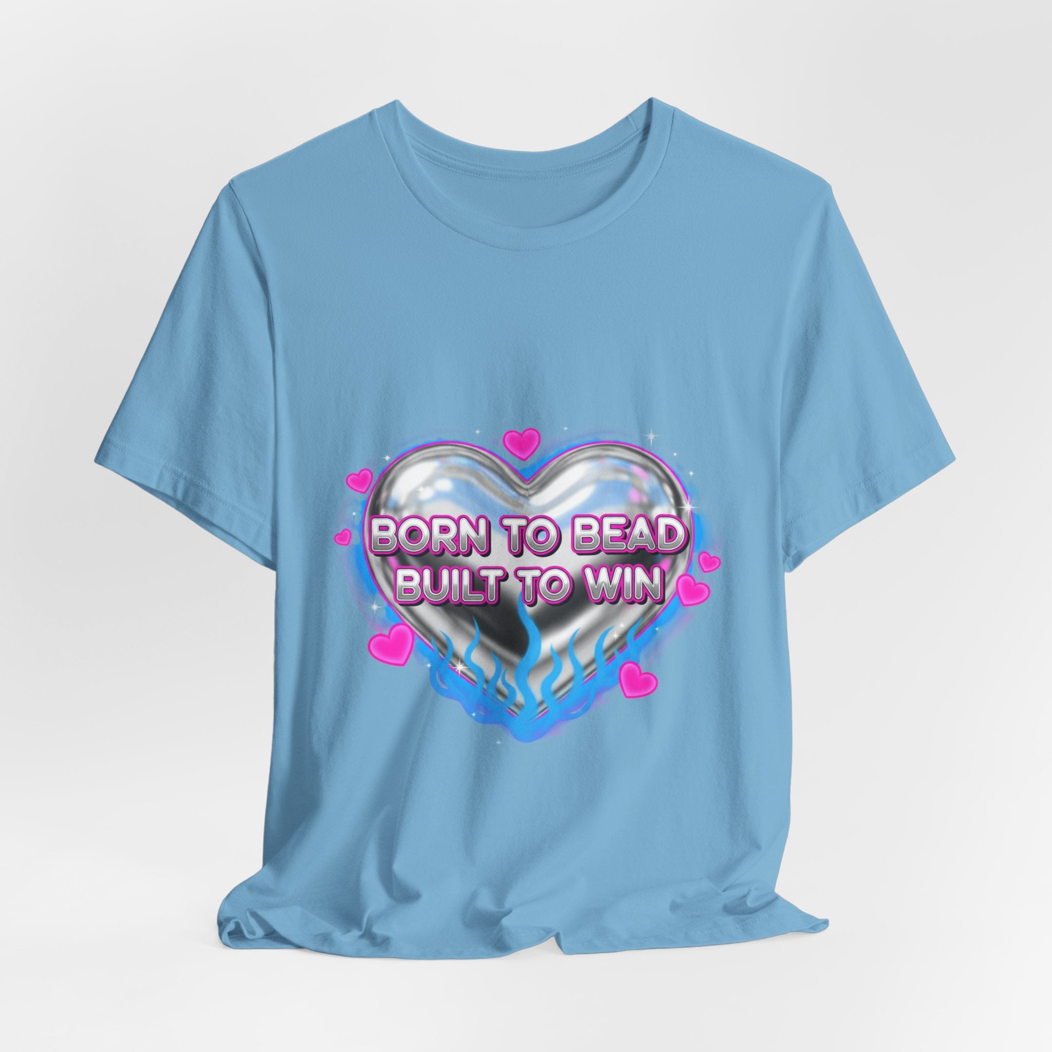 Born to Bead to Built to Win Tee | airbrush shirt, Y2K graffiti, neon cherub