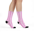 Double Trouble Pink Heart Sublimation Crew Socks