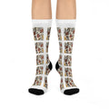 Leopard Tiger Patchwork Crew Socks | Animal Print Athletic Socks