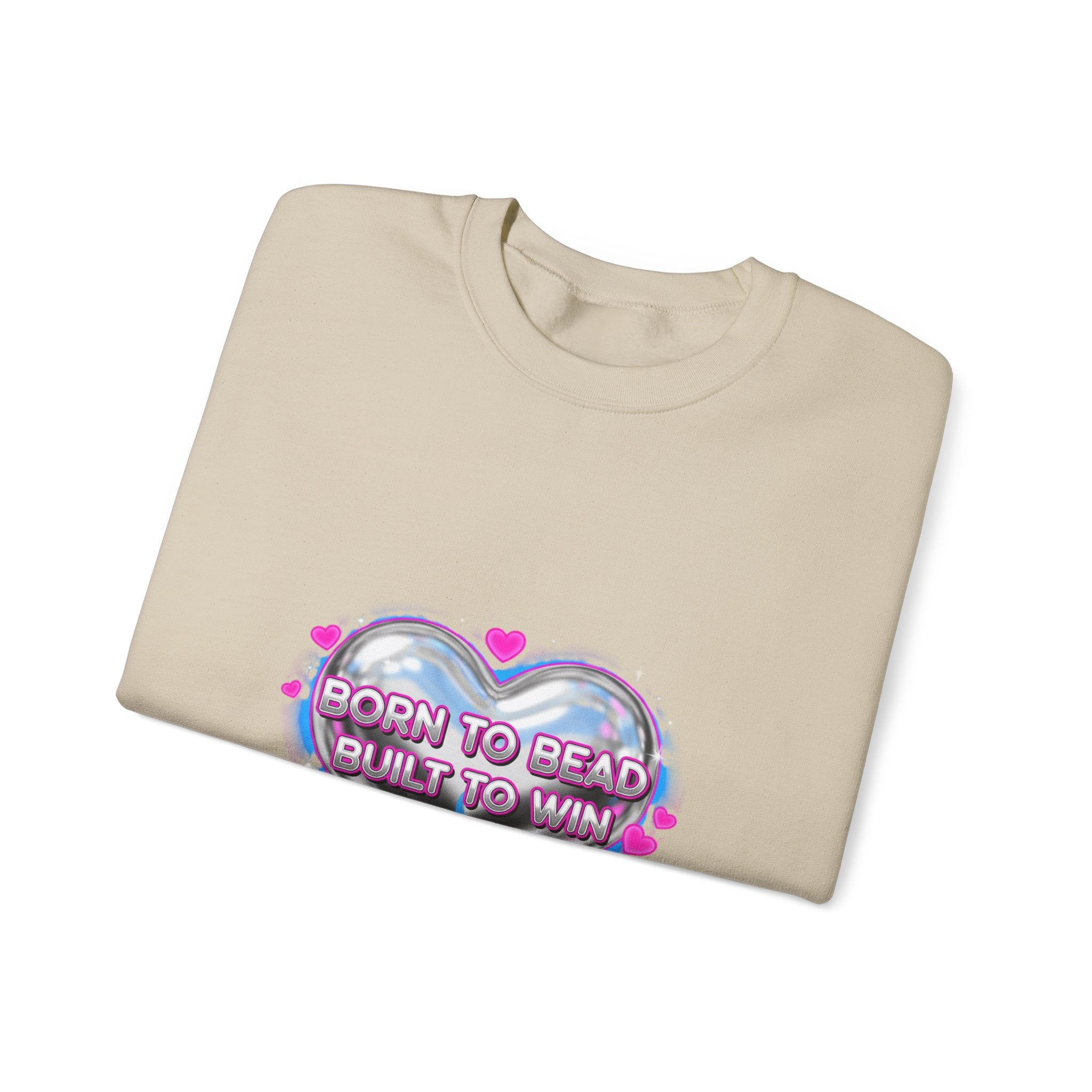 Born to Bead Heart Crewneck Sweatshirt | airbrush shirt, Y2K graffiti