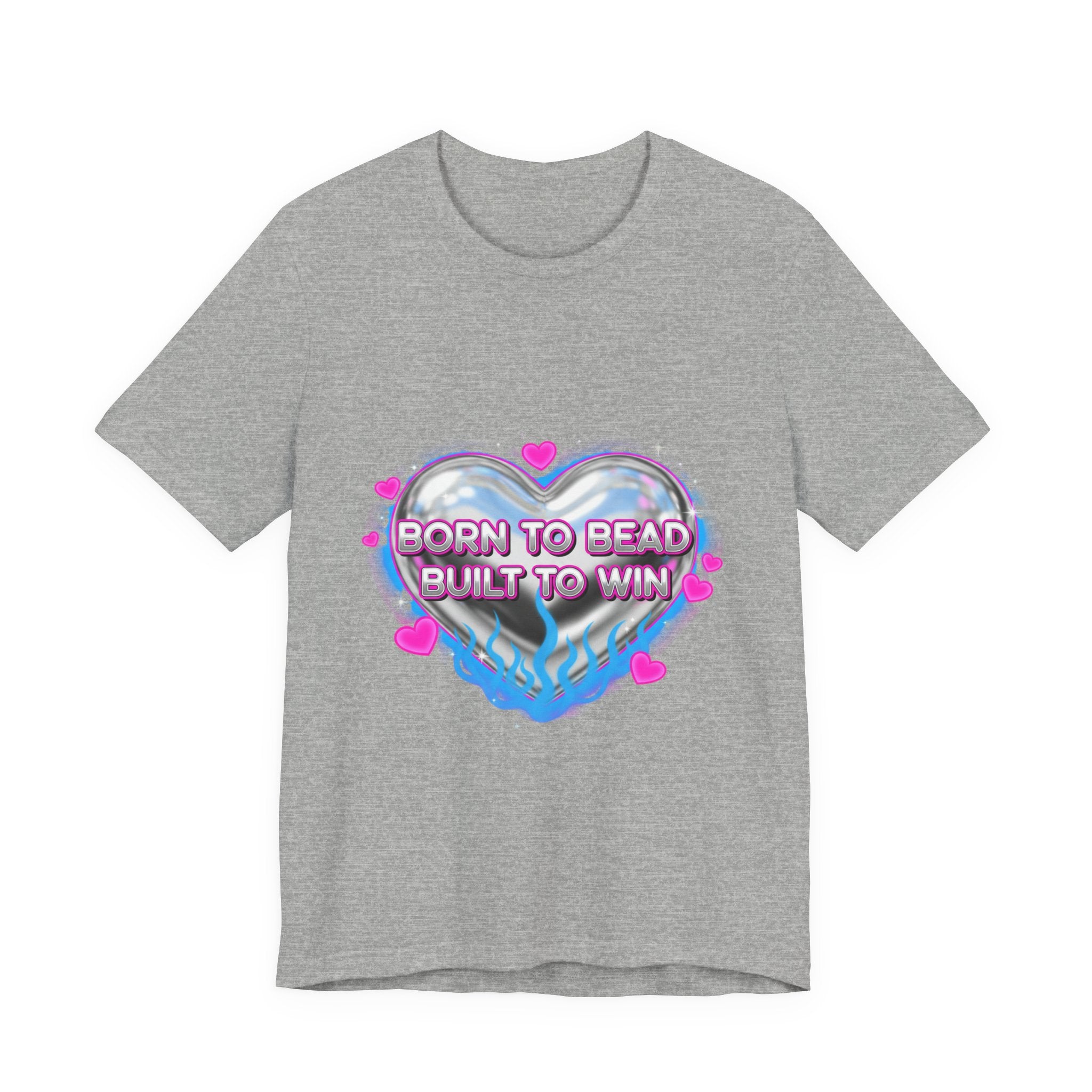 Born to Bead to Built to Win Tee | airbrush shirt, Y2K graffiti, neon cherub