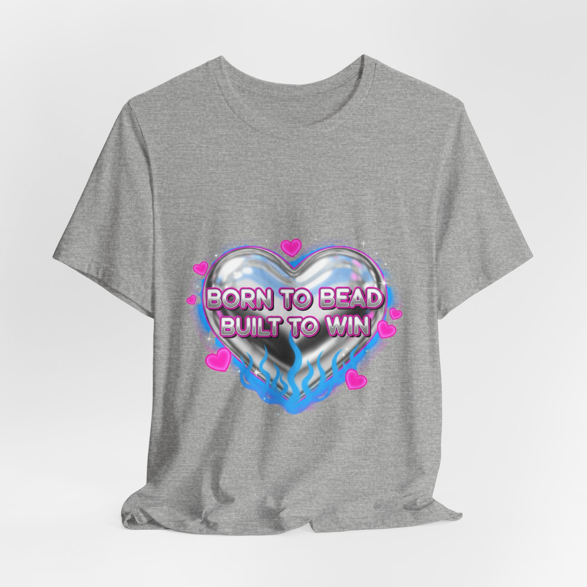 Born to Bead to Built to Win Tee | airbrush shirt, Y2K graffiti, neon cherub
