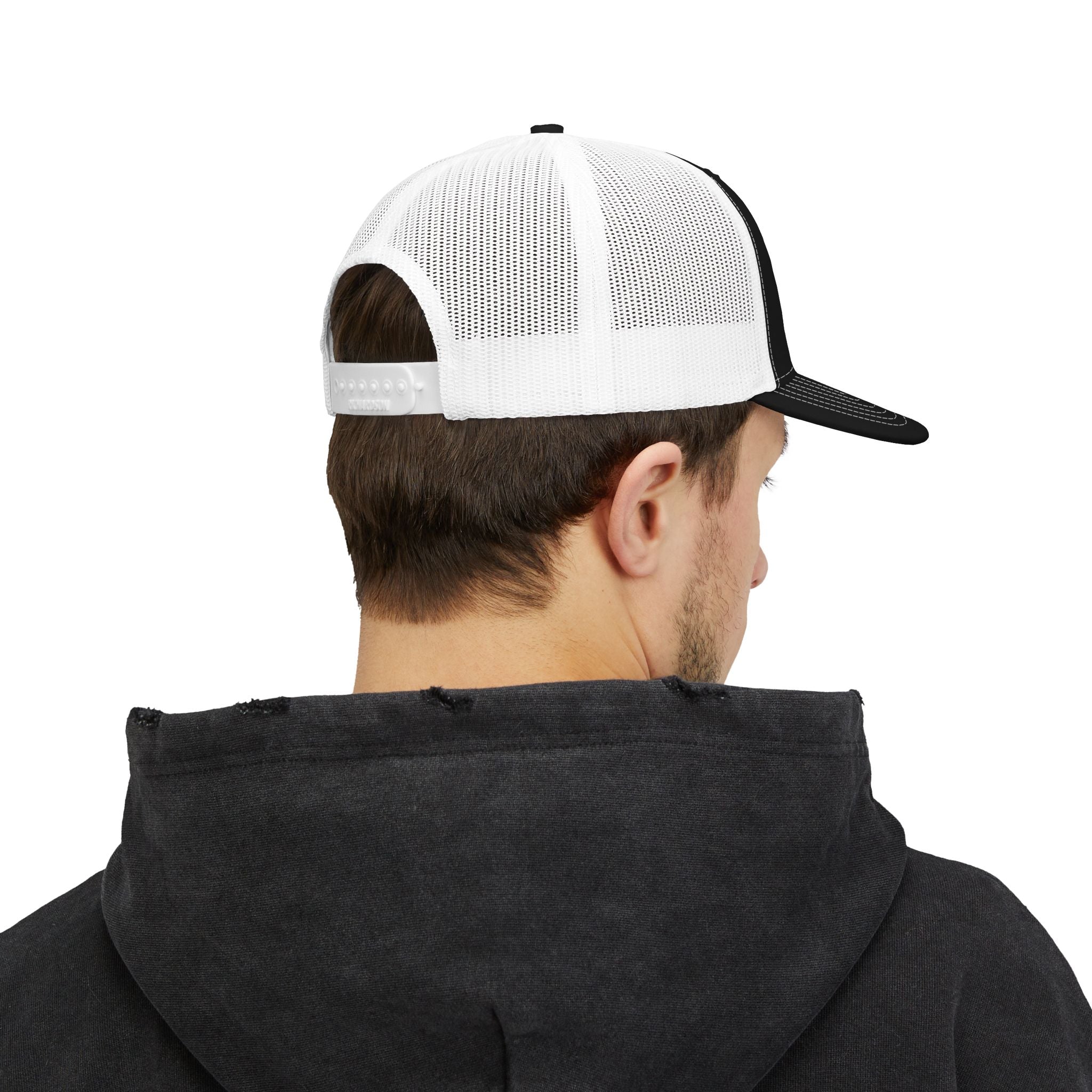 Embroidered Curved Text Trucker Cap | Custom Snapback Hat