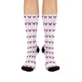 Butterfly Protection Cushioned Crew Socks with the blue Evil Eye