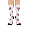 Heart Dripping Evil Eye For Protection Cushioned Crew Socks | Creepy Cute Pattern