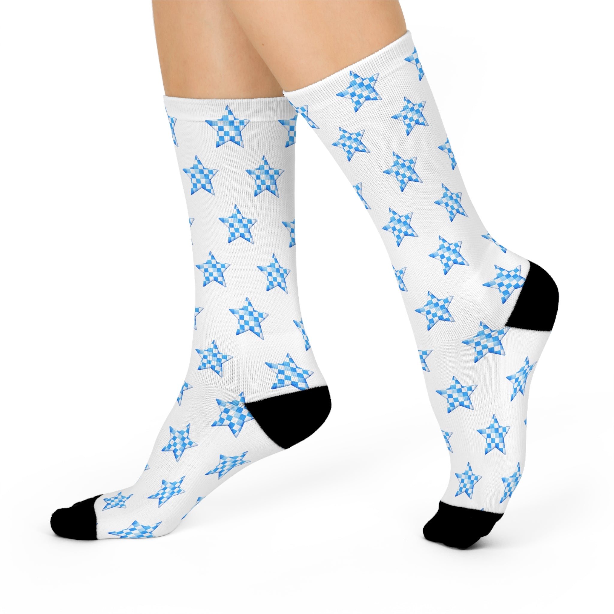 Cushioned Checkerboard Crew Socks