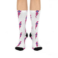 Pink Lightning | Protection | Evil Eye socks | Crew Socks, Patterned Graphic