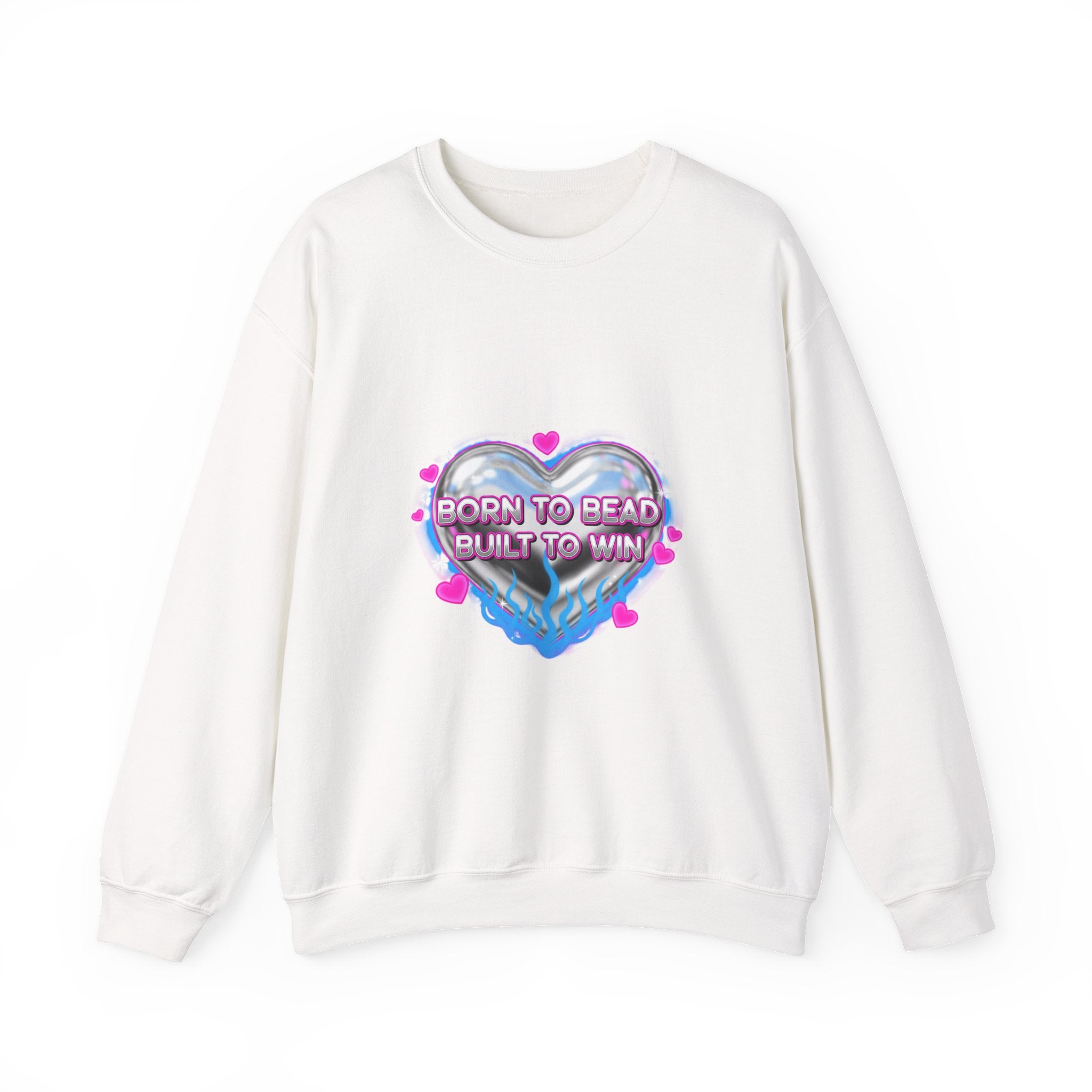 Born to Bead Heart Crewneck Sweatshirt | airbrush shirt, Y2K graffiti