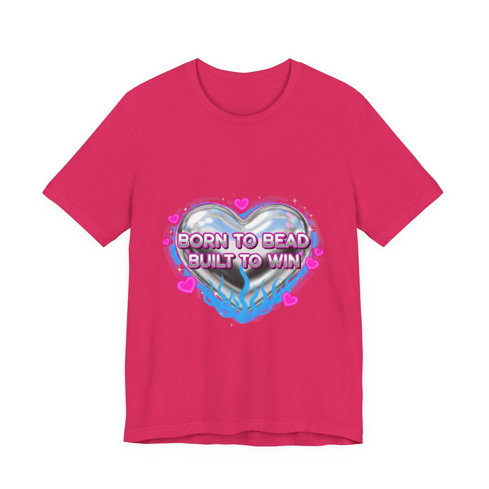 Born to Bead to Built to Win Tee | airbrush shirt, Y2K graffiti, neon cherub