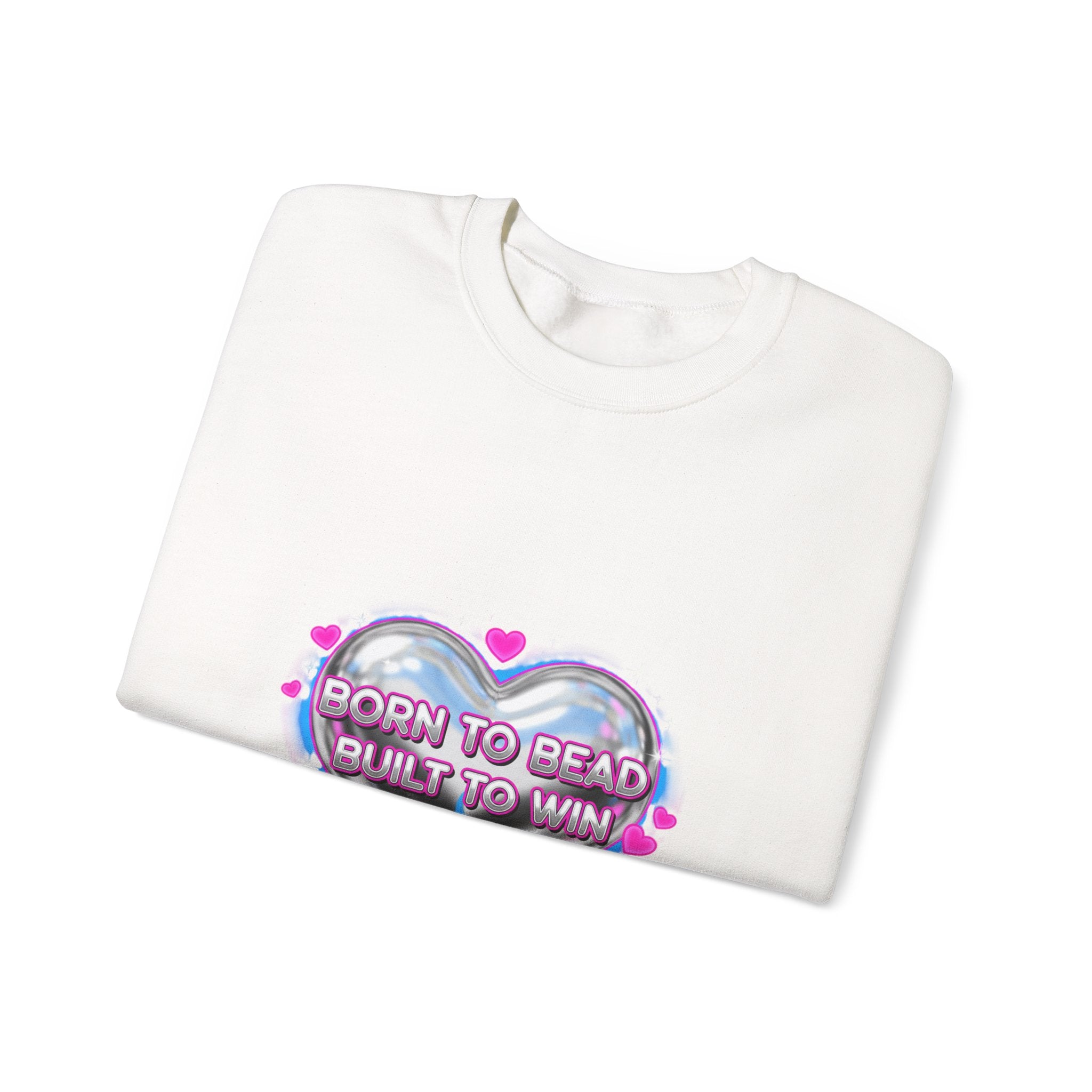 Born to Bead Heart Crewneck Sweatshirt | airbrush shirt, Y2K graffiti
