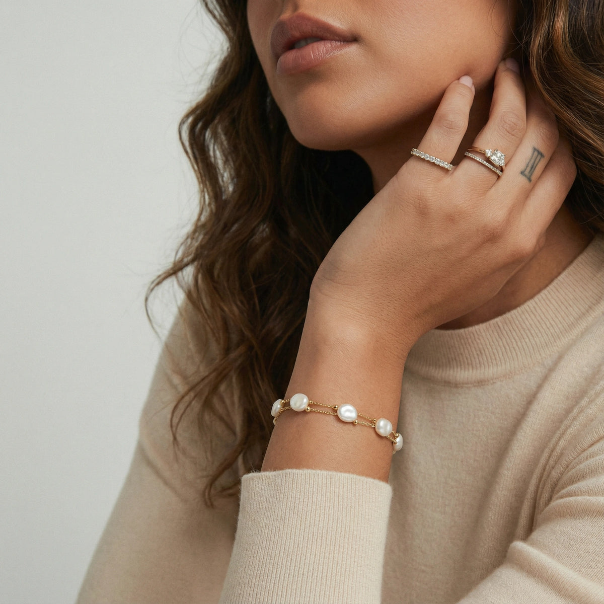 Baroque Pearl Layered Bracelet | Tiffnity Design