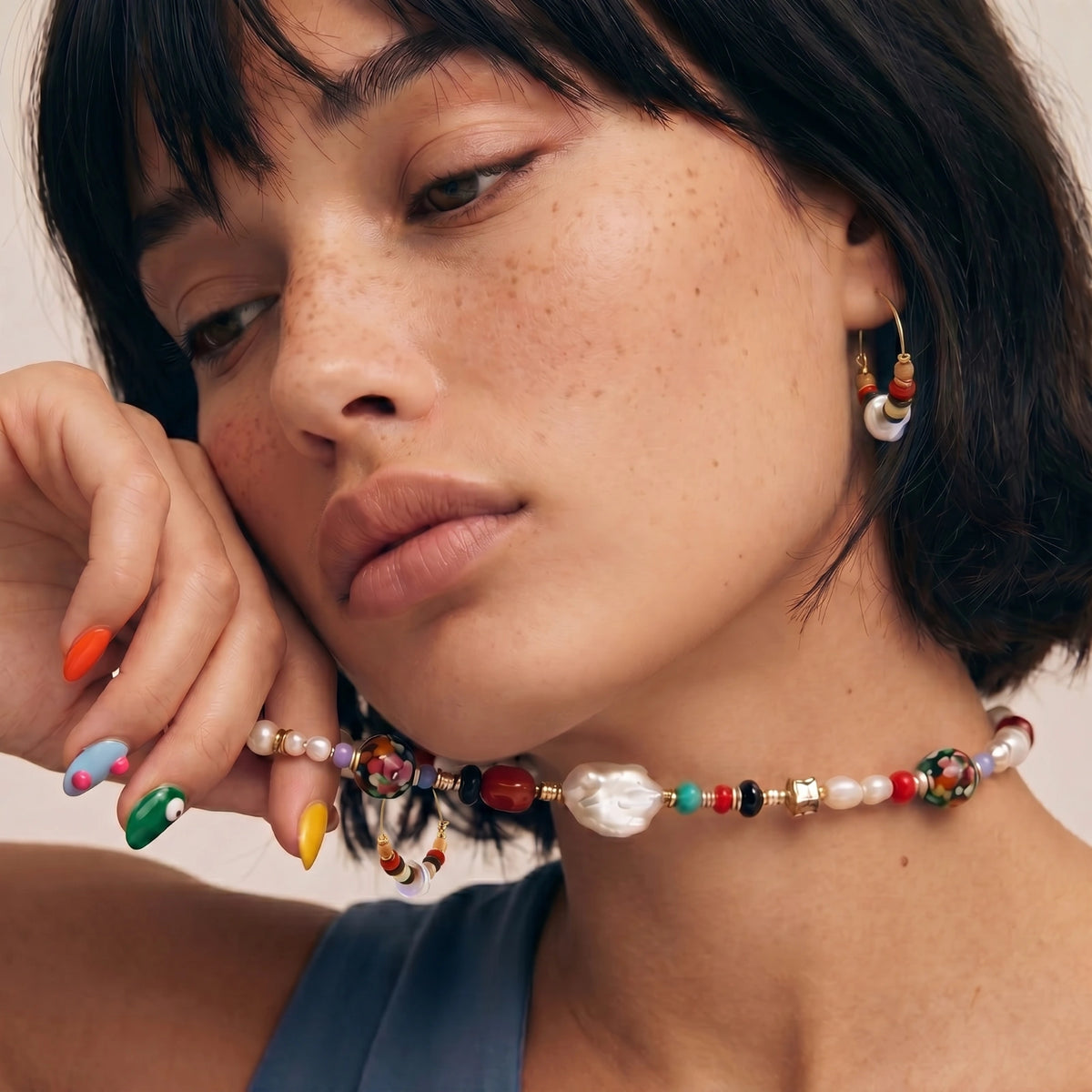 Bohemian Pearl Stack Earrings | Tiffnity Design