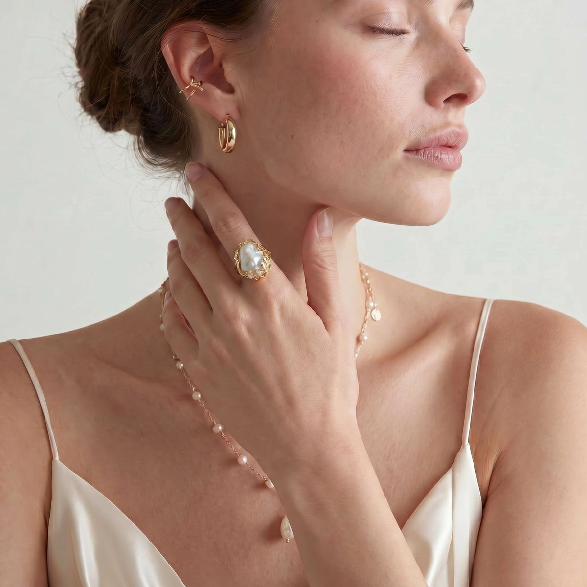 Baroque Pearl Crown Ring | Tiffnity Design