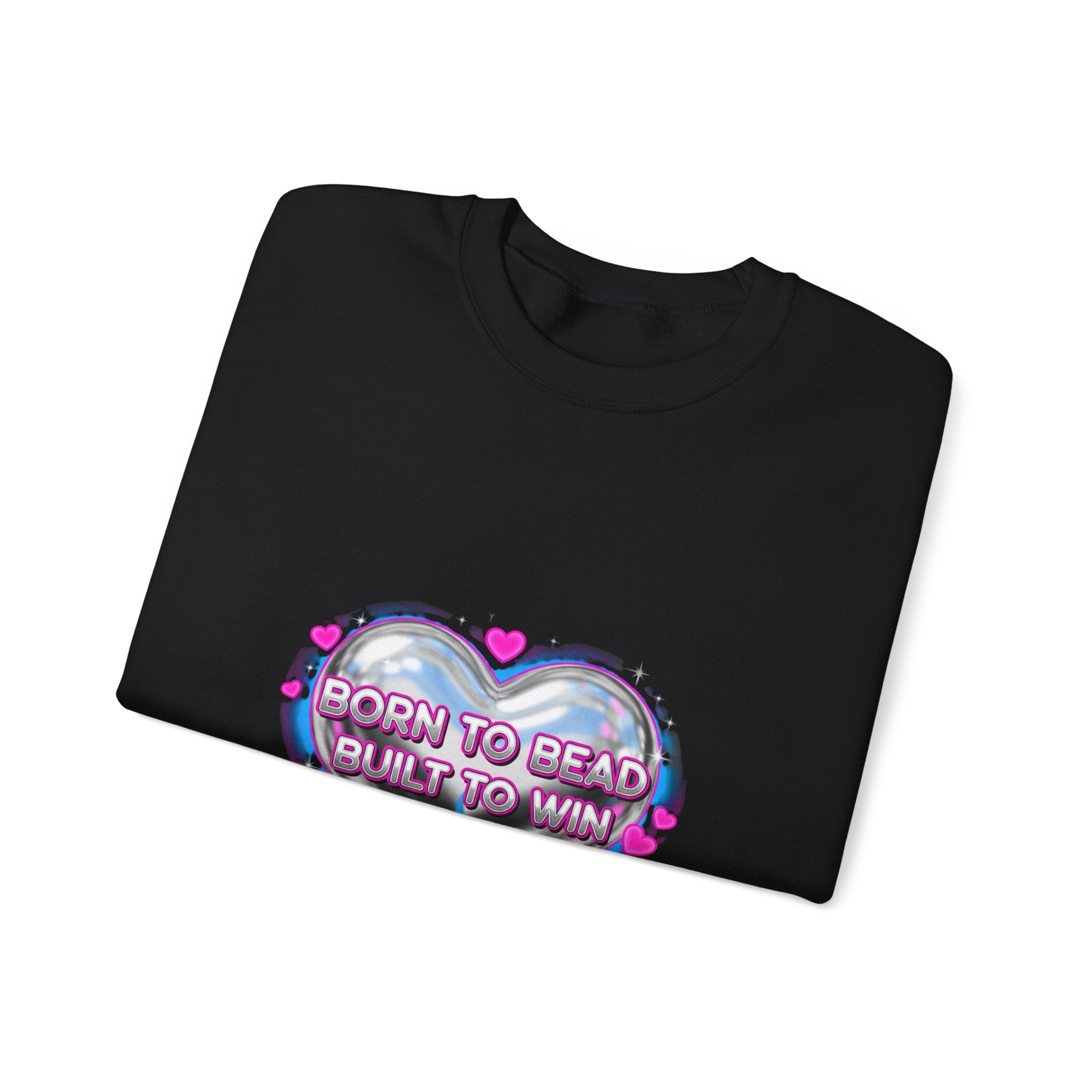 Born to Bead Heart Crewneck Sweatshirt | airbrush shirt, Y2K graffiti