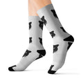 Black Panther Face Sublimation Socks – Cute Cat Pattern Crew Socks