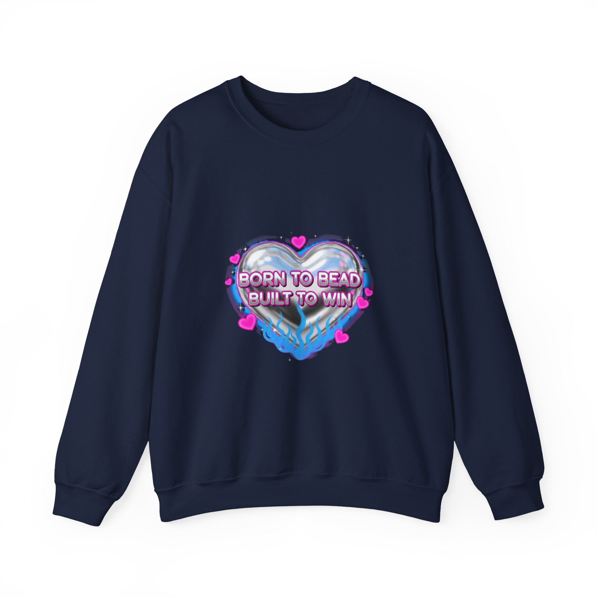 Born to Bead Heart Crewneck Sweatshirt | airbrush shirt, Y2K graffiti