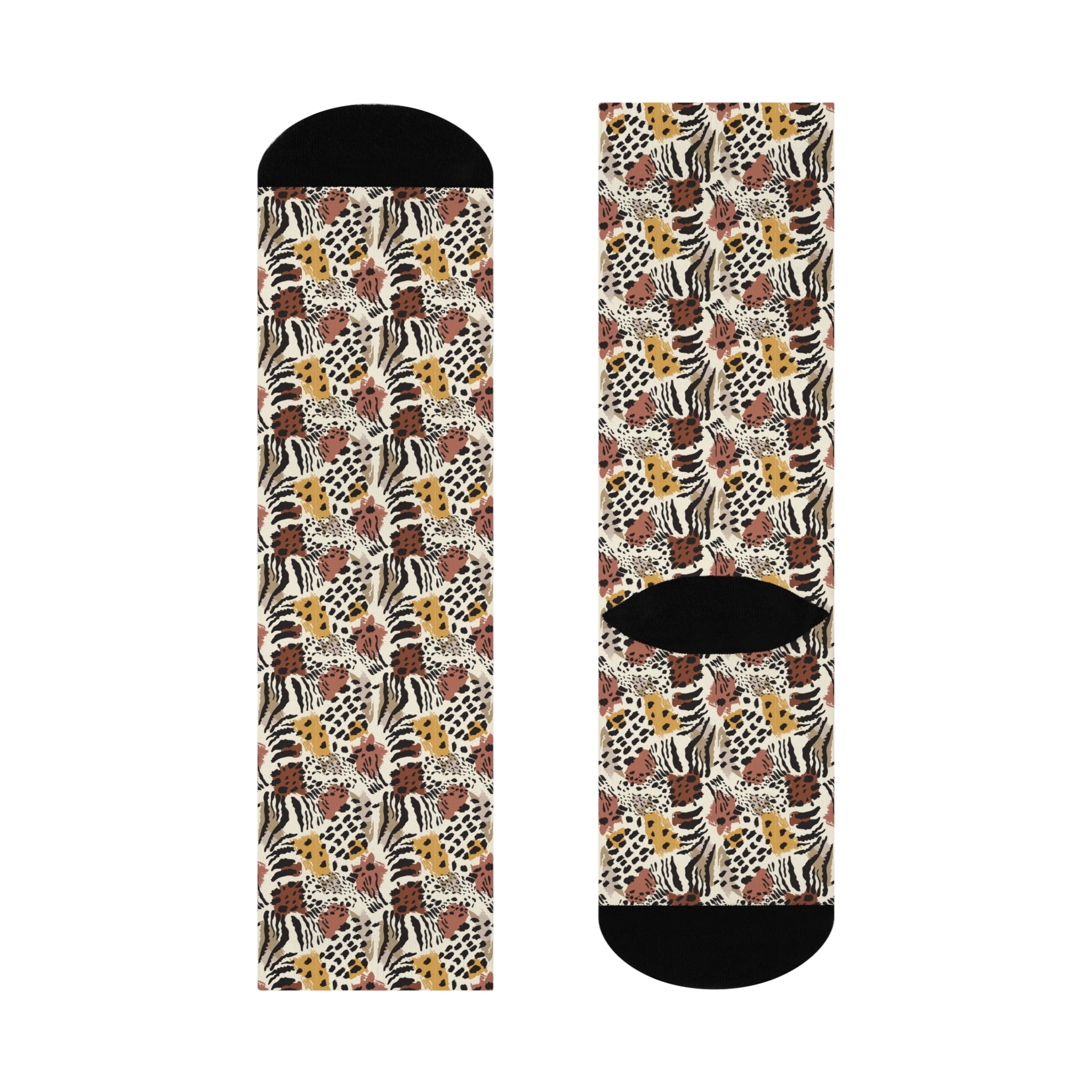 Leopard Print All-Over Crew Socks | Cushioned