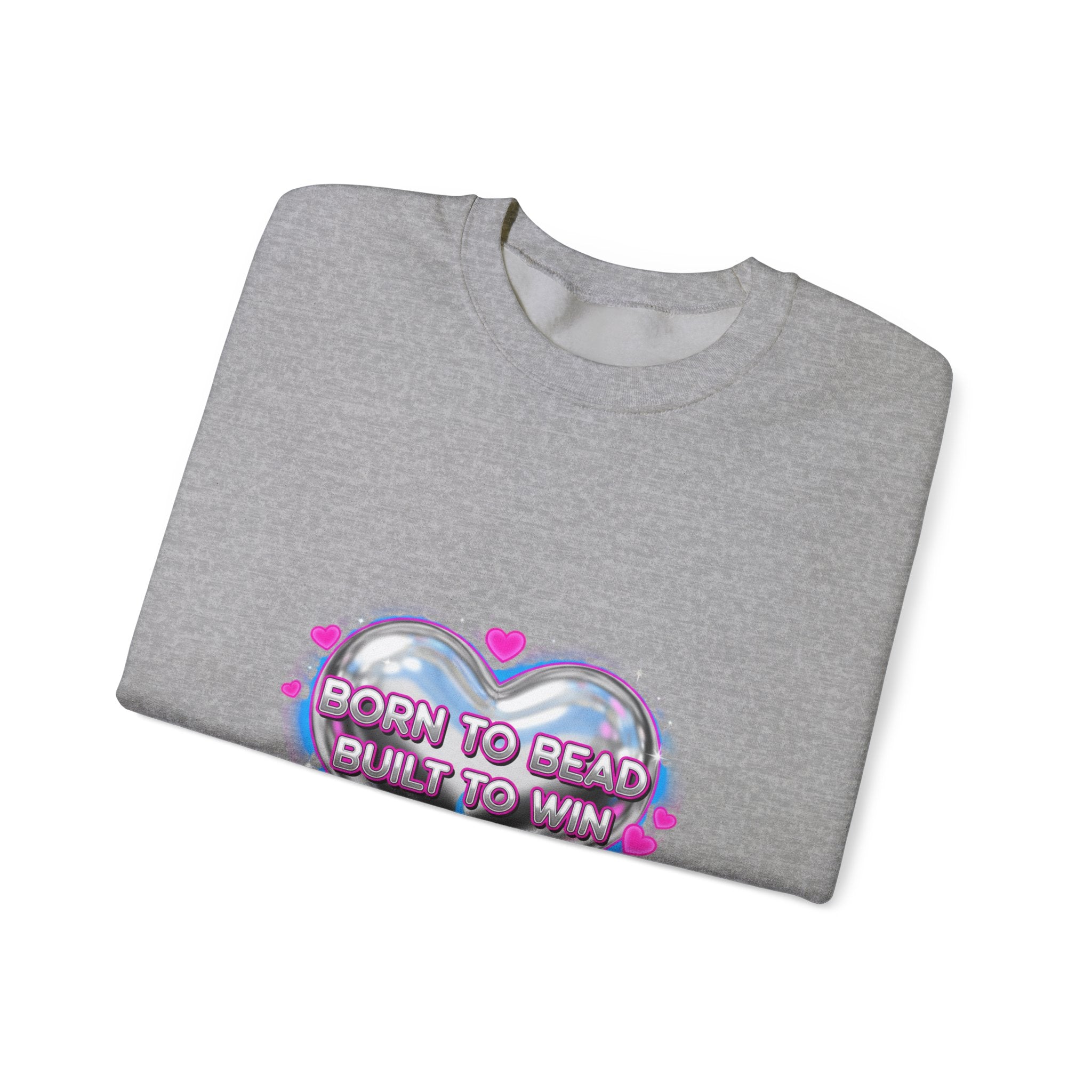 Born to Bead Heart Crewneck Sweatshirt | airbrush shirt, Y2K graffiti