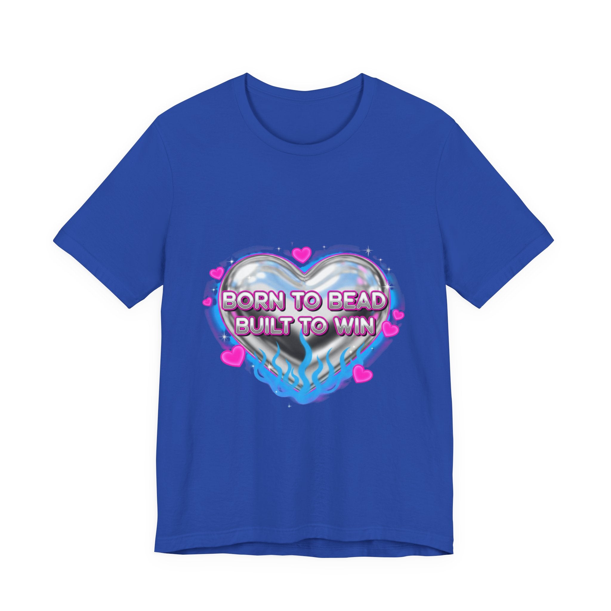 Born to Bead to Built to Win Tee | airbrush shirt, Y2K graffiti, neon cherub