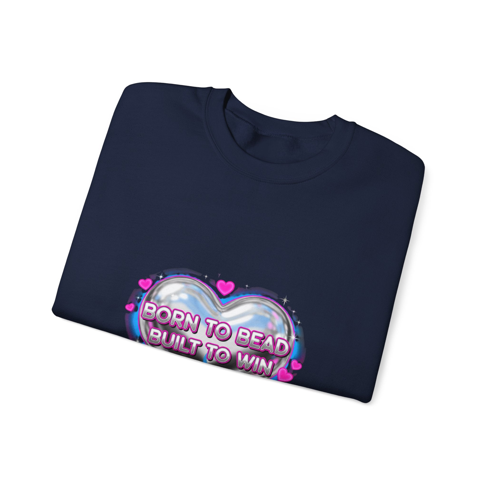 Born to Bead Heart Crewneck Sweatshirt | airbrush shirt, Y2K graffiti
