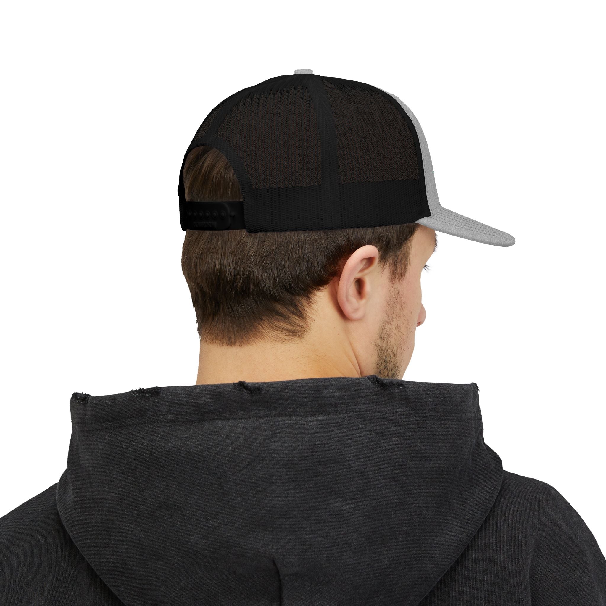 Personalized Embroidered Curved Text Trucker Cap | Custom Snapback Hat.