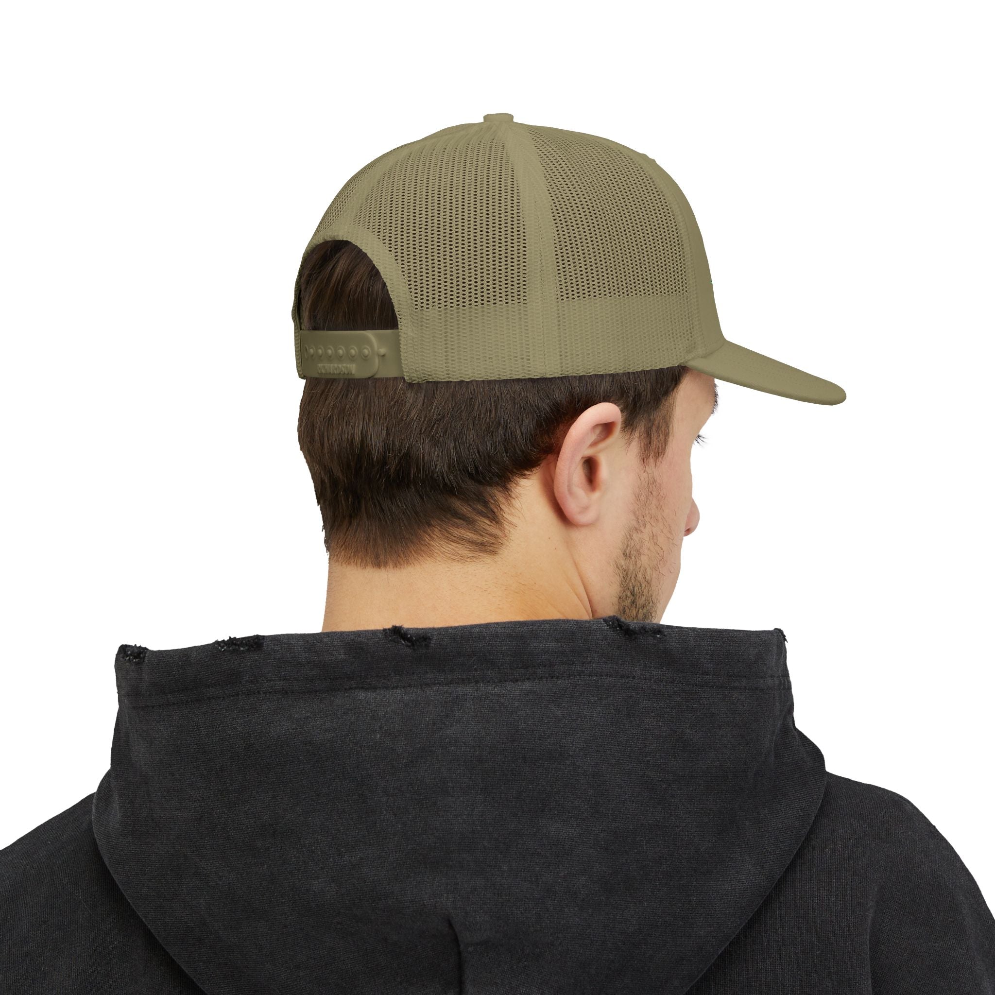 Personalized Embroidered Curved Text Trucker Cap | Custom Snapback Hat.
